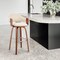 Armen Living Daxton 30" Cream Faux Leather and Walnut Wood Bar Stool LCDXBAWACR30 - alternate 7
